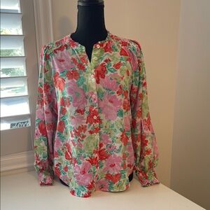 Fate Floral Blouse - Red, Pink, Green